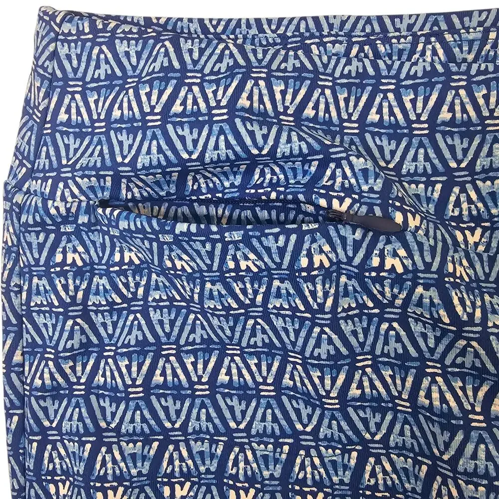 J. McLaughlin Carmel Marigot Flare Pants NWT Dark Blue/Blue/White Size L